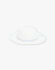 Chapeau effet paille bleu clair avec bande rayée en lurex argenté enfant fille CLUSHETTE / 22E4PF11CHAH700