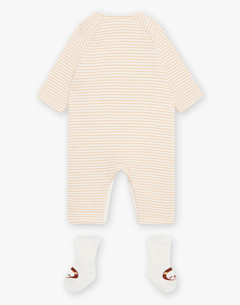 Pyjama à rayures et chaussettes bébé mixte DOUCE / 22H0CMH1ENS001