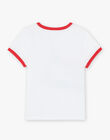 T-shirt blanc avec dinosaures sur des vélos FEMIAGE / 23E3PGB1TMC001