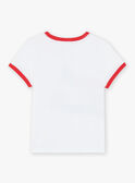 T-shirt blanc avec dinosaures sur des vélos FEMIAGE / 23E3PGB1TMC001