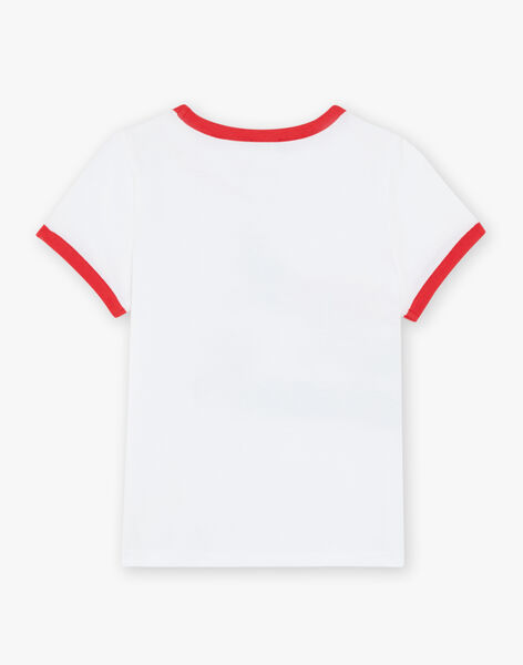 T-shirt blanc avec dinosaures sur des vélos FEMIAGE / 23E3PGB1TMC001