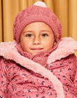 Bonnet vieux rose en tricot ajouré DRAJORETTE / 22H4PFM1BOND312