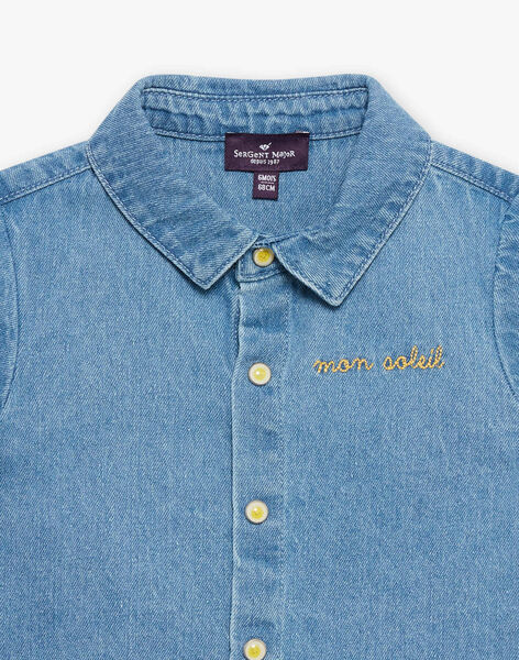 Chemise en denim bleue à manches courtes FAROBERT / 23E1BGS1CHMP272