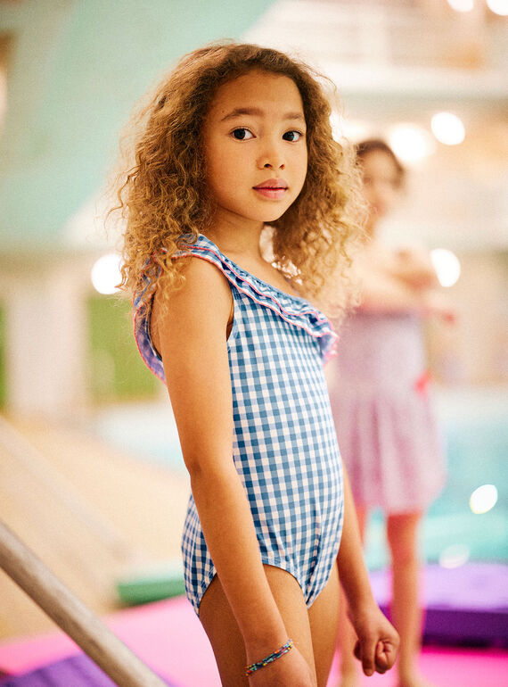 Maillot de bain 1 pièce à carreaux enfant fille CLIRETTE / 22E4PFO4D4K001