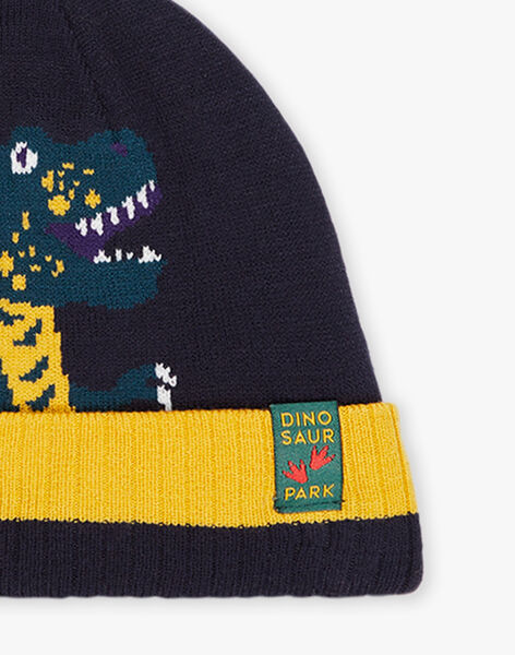 Bonnet bleu marine à motif dinosaure DETREXAGE / 22H4PGN3BON713