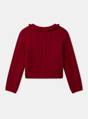 Cardigan rouge à col volant Fille NOMALETTE / 25H2PFP2CAR050