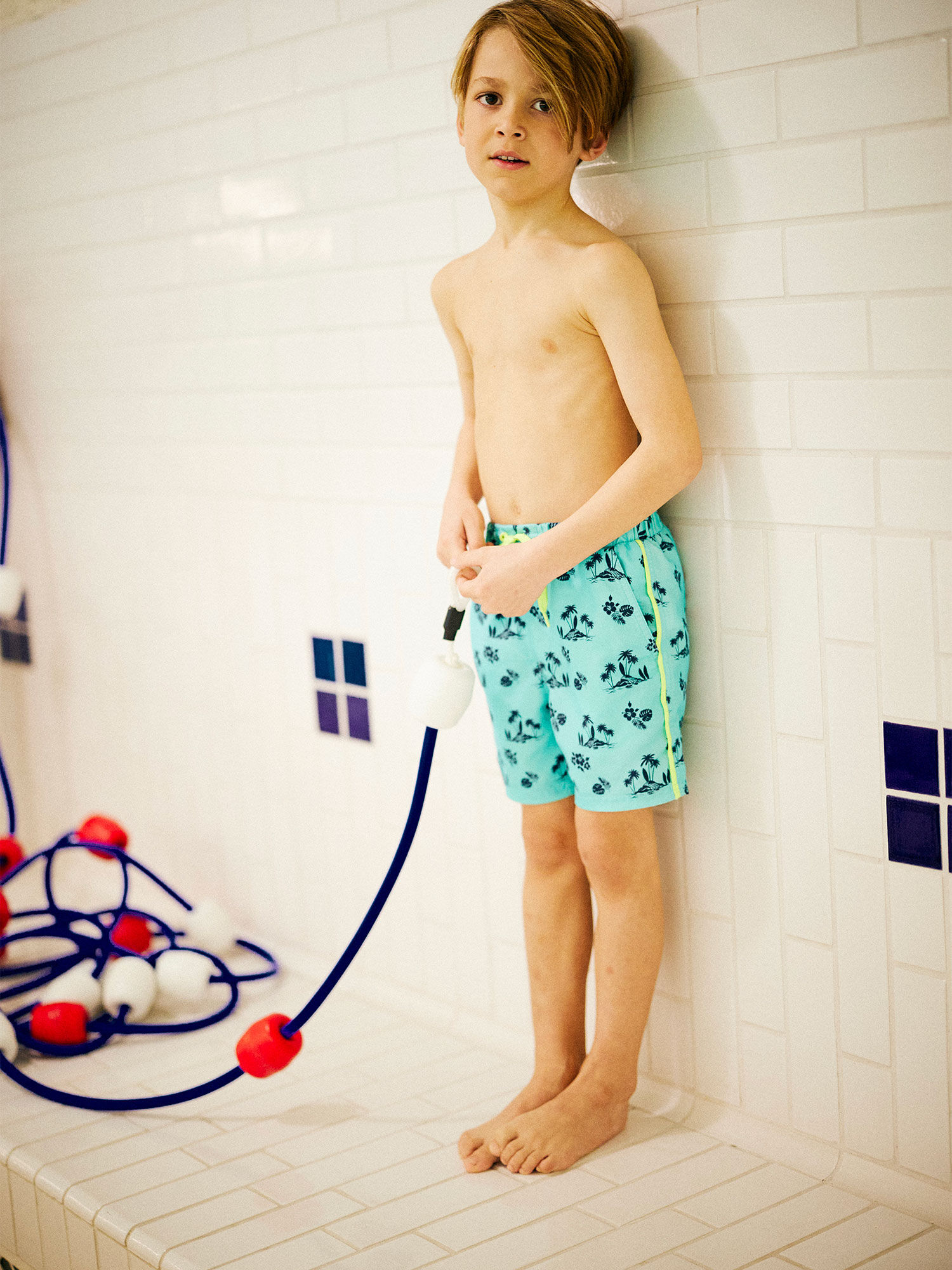 Maillot de bain turquoise enfant garcon Garcon Sergent Major