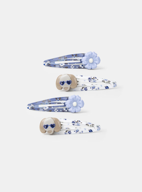 Barettes teckels et fleurs NEBLUETTE / 25H4PF77BRT205