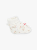 Chaussons de naissance écrus en velours GOSIANE / 23H0AFB1CHP001