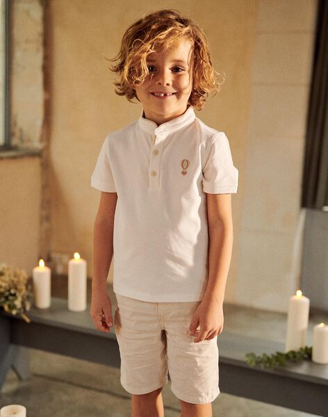 Polo blanc avec montgolfière FREMALAGE / 23E3PGI1POL000