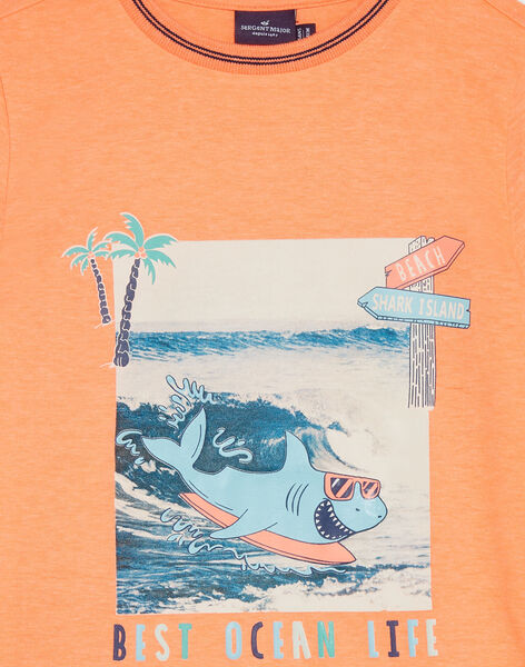 T-shirt orange fluo à manches courtes FLYCOAGE / 23E3PGR1TMCE411