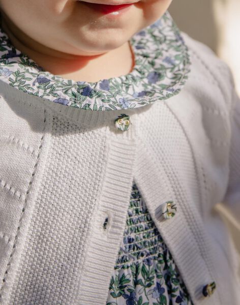 Gilet écru en tricot ajourés FANORA / 23E1BFN1CAR001