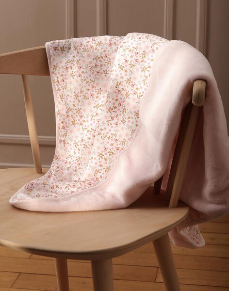 Couverture de naissance rose clair à fleurs FONDA / 23E0AF61D4P321