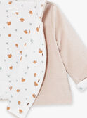 Veste de naissance à capuche beige en velours LOAC / 24H0CM11VES007