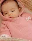 Veste à capuche en tubique rose clair FOUSIA / 23E0CF61VESD332