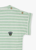 T-shirt vert à rayures écrues FUCLASSAGE / 23E3PGN2TMCG624