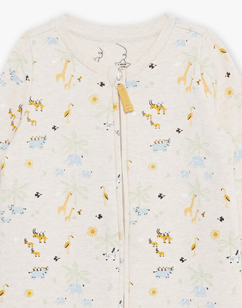 Grenouillère beige clair thème jungle FEDORIAN / 23E5BG25GREA011