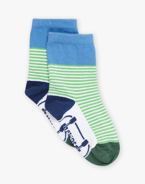 Chaussettes bleues colorblock à rayures FUSKATAGE / 23E4PGN1SOQC233