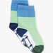 Chaussettes bleues colorblock à rayures