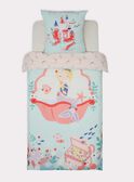 Parure de lit bleu turquoise et rose motif sirène TIPARURSIR / 20EZEN71PLC213