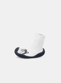 Chausson chaussette blanc avec tête de raton laveur Bébé Garçon NAIDRISS / 25F10BG32D08001