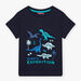 T-shirt bleu marine motif dinosaures enfant garçon