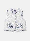 Veste matelassé blanc et imprimé fleuri sans manches Bébé Fille NAJUSTINE / 25H1BFQ1CSM009