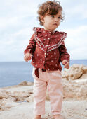 Pantalon en twill nude et ceinture à imprimé fleuri bébé fille CABATA / 22E1BF71PAND319