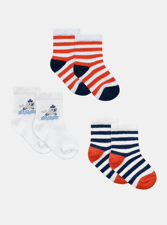 Lot de 3 chaussettes bébé garçon KACESAR / 24E4BG42LC3001