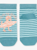 Chaussettes bleues à imprimé à rayures et à motif dinosaure FLUSTRAGE / 23E4PGQ1SOQ205