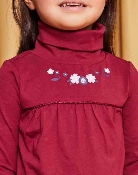 Pull à manches longues prune à imprimé fleuri DROJAETTE 1 / 22H2PF82SPL709