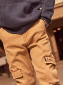 Pantalon cargo marron à poche brodée "Club" Garçon NEMASTAGE / 25H3PGK1PANA012
