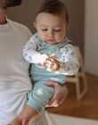 Body écru, salopette verte et bavoir écru FOLDO / 23E0CG71ENS629