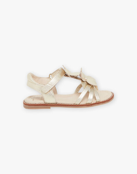 Sandales dorées à fleurs en relief FASANDETTE / 23N10PF21D0E954