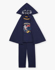 Pyjama deux pièces bleu foncé en coton avec cape tête de loup FLORIAGE2 / 23E5PG41PYT705