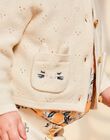 Gilet vanille en tricot à manches longues FAPRUNE / 23E1BFO2CAR114