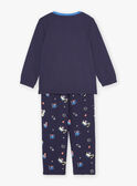 Ensemble pyjama bleu en coton à imprimé monstre KUIDRAGE / 24E5PG52PYJ070