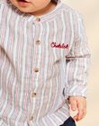 Chemise en lin écru à rayures FAKARL / 23E1BGC1CHM001