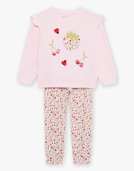 Ensemble pyjama rose pâle à et motifs fantaisie FLOJAETTE / 23E5PF22PYJ309