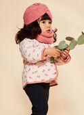 Manteau rose pâle à capuche matelassé à fleurs FIMARIE / 23E1BF51VESD319