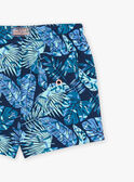 Short de bain bleu marine et vert à imprimé feuillage FISAM / 23E4BGM2MAI070