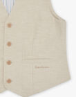 Gilet beige sans manches en lin FREGILAGE / 23E3PGI1GSMA013
