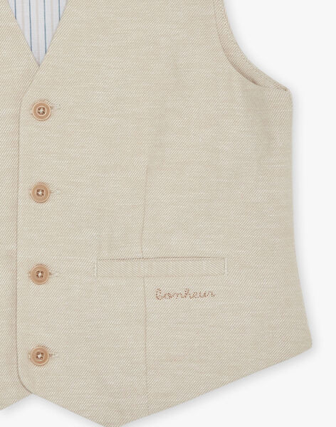 Gilet beige sans manches en lin FREGILAGE / 23E3PGI1GSMA013