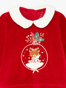 Grenouillère bicolore motif de Noël et bandeau bébé fille BUMANON / 21H5BFI1GREF521