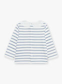 T-shirt esprit marinière écru et bleu marine FABULEUSE / 23E1BF81TEE001