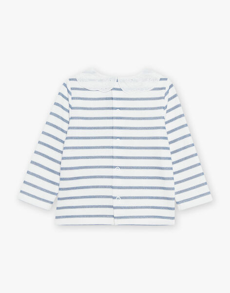 T-shirt esprit marinière écru et bleu marine FABULEUSE / 23E1BF81TEE001