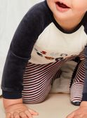 Grenouillère en velours effet deux pièces FEDOGGY / 23E5BG24GRE003
