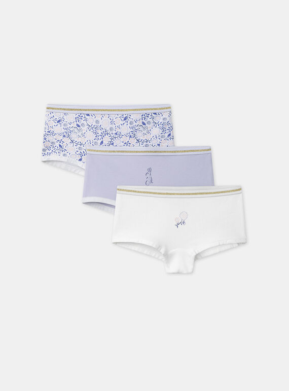 Lot de 3 culottes imprimés ou uni Fille NEJERETTE / 25H5PFC4SHY213