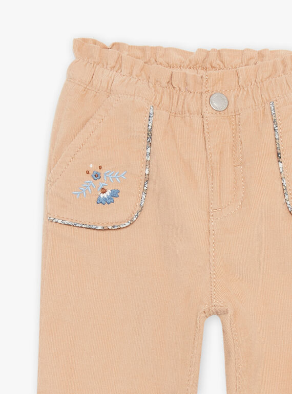 Pantalon beige en velours côtelé DAREGINE / 22H1BFY1PANI820