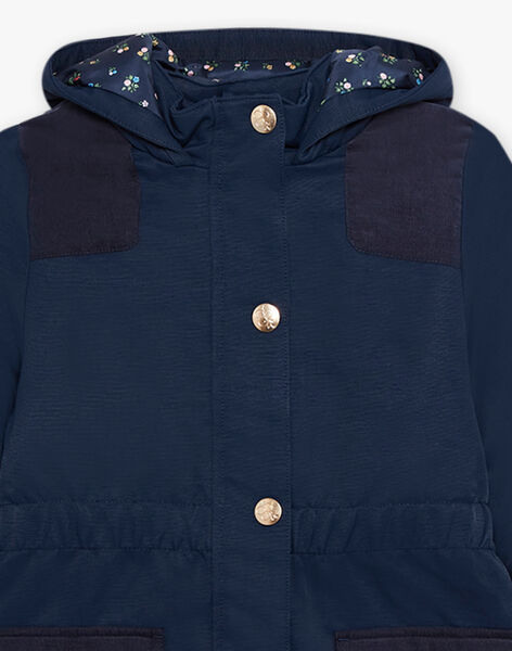 Parka 3 en 1 à capuche bleu nuit DRAVLETTE / 22H2PFG1PAR070